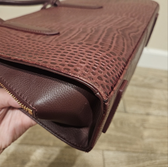 Radley London Croc Embossed Liverpool Multiway Grab Bag Oxblood Red - Picture 8 of 16